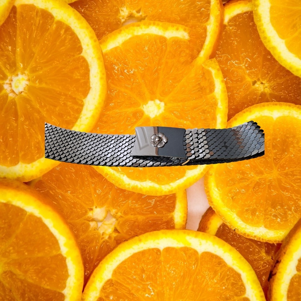 Silver Metal Mesh Belt Flower Buckle Adjustable Fashion Accessory‎